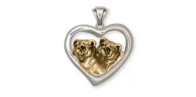 Bulldog Pendant Jewelry Gold Vermeil Handmade Dog Pendant BD11T-PVM