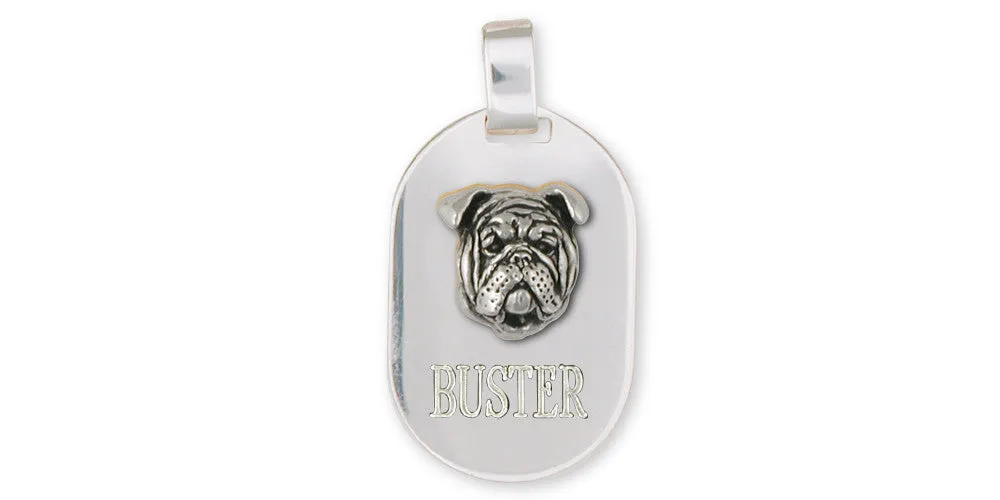 Bulldog Pendant Jewelry Sterling Silver Handmade Dog Pendant BD19-DT