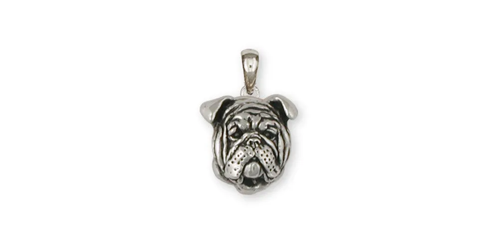 Bulldog Pendant Jewelry Sterling Silver Handmade Dog Pendant BD19-P