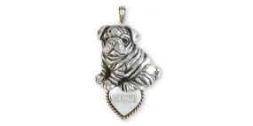 Bulldog Pendant Jewelry Sterling Silver Handmade Dog Pendant BD23-TP