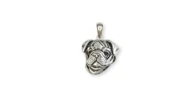 Bulldog Pendant Jewelry Sterling Silver Handmade Dog Pendant BD23H-P