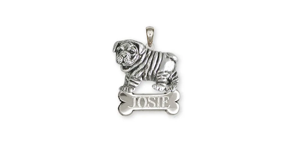 Bulldog Pendant Jewelry Sterling Silver Handmade Dog Pendant BD27-NP