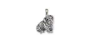 Bulldog Pendant Jewelry Sterling Silver Handmade Dog Pendant BD28-P