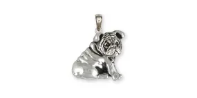 Bulldog Pendant Jewelry Sterling Silver Handmade Dog Pendant BD31-P