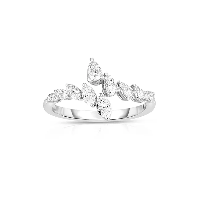 Bypass Cuff Ring with Marquise & Pear Shaped Diamonds