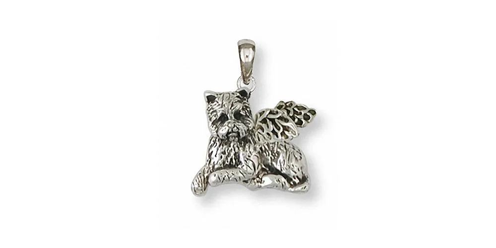 Cairn Terrier Angel Pendant Jewelry Sterling Silver Handmade Dog Pendant CNWT35-AP