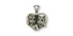 Cairn Terrier Pendant Jewelry Sterling Silver Handmade Dog Pendant CNWT30-P