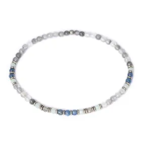 Calm Kyanite and Quartz Crystal Anklet