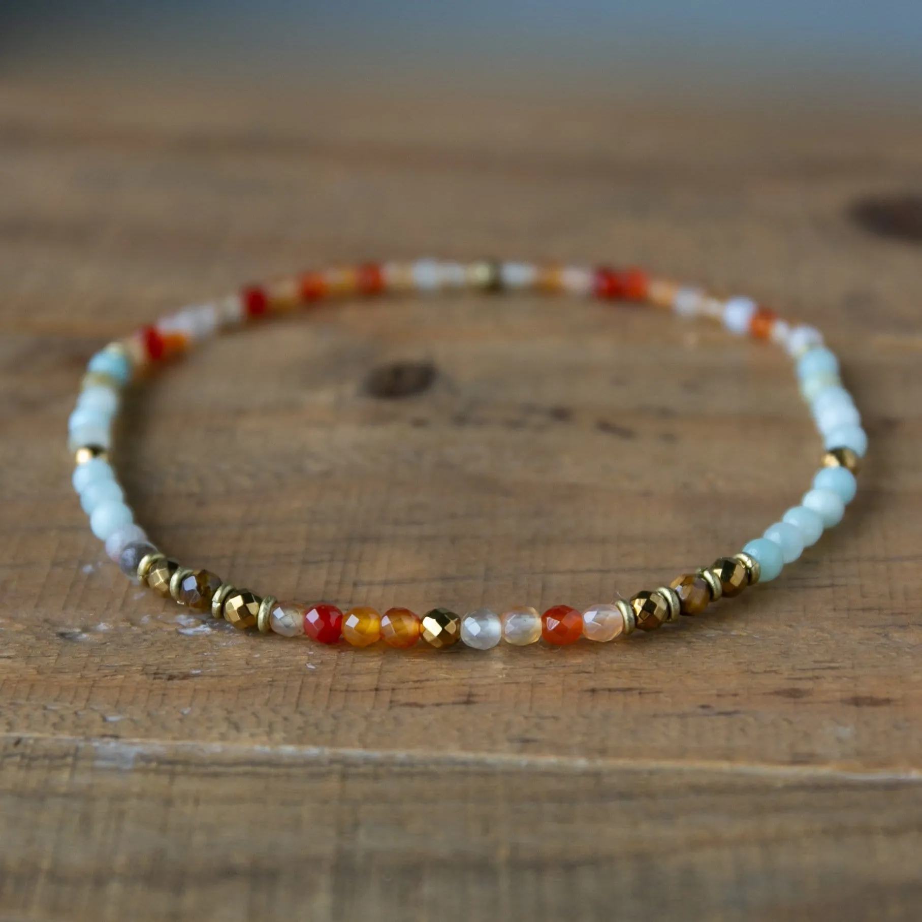 Carnelian and Amazonite Anklet