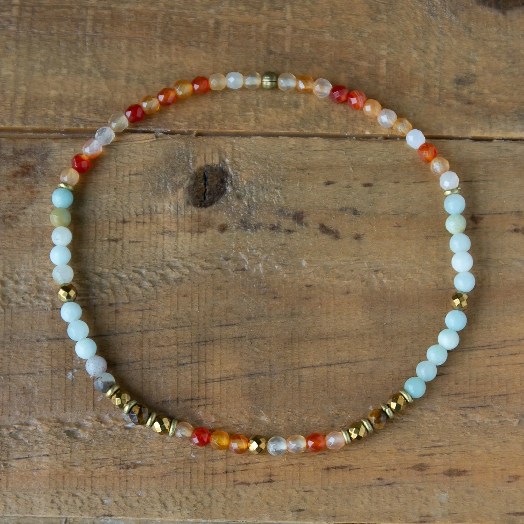 Carnelian and Amazonite Anklet