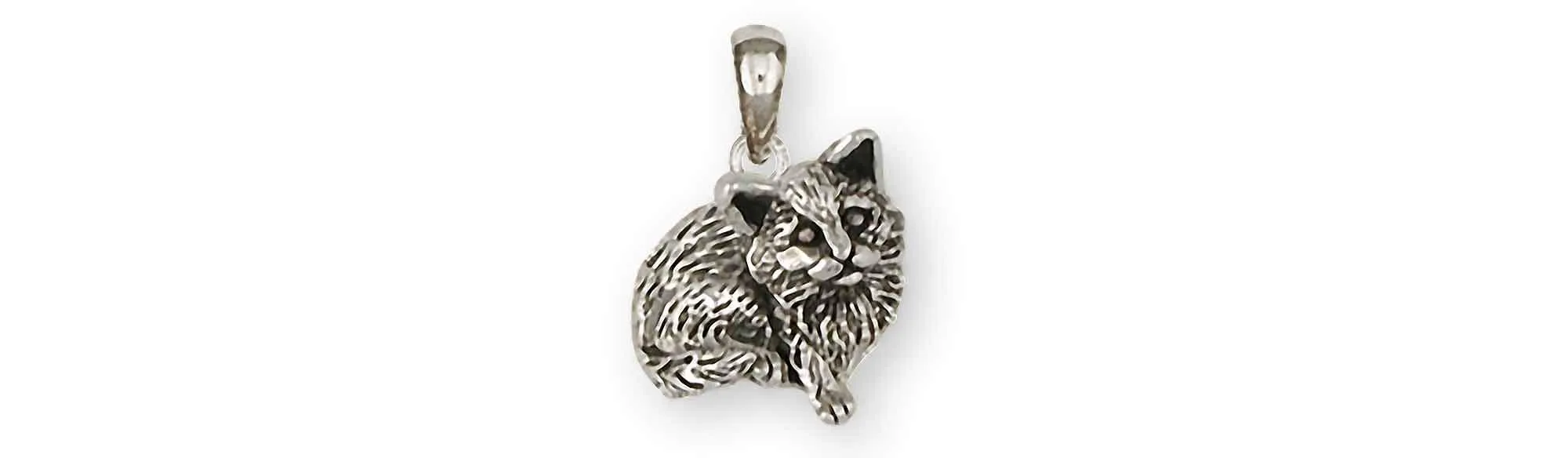 Cat Jewelry Sterling Silver Handmade Cat Pendant  MN4-P