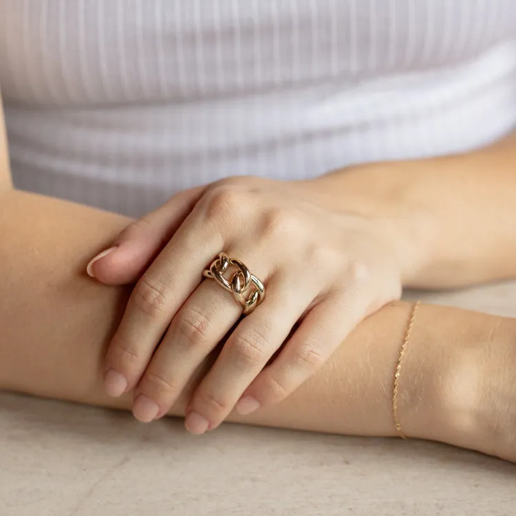 Celeste Gold Chain Link Ring