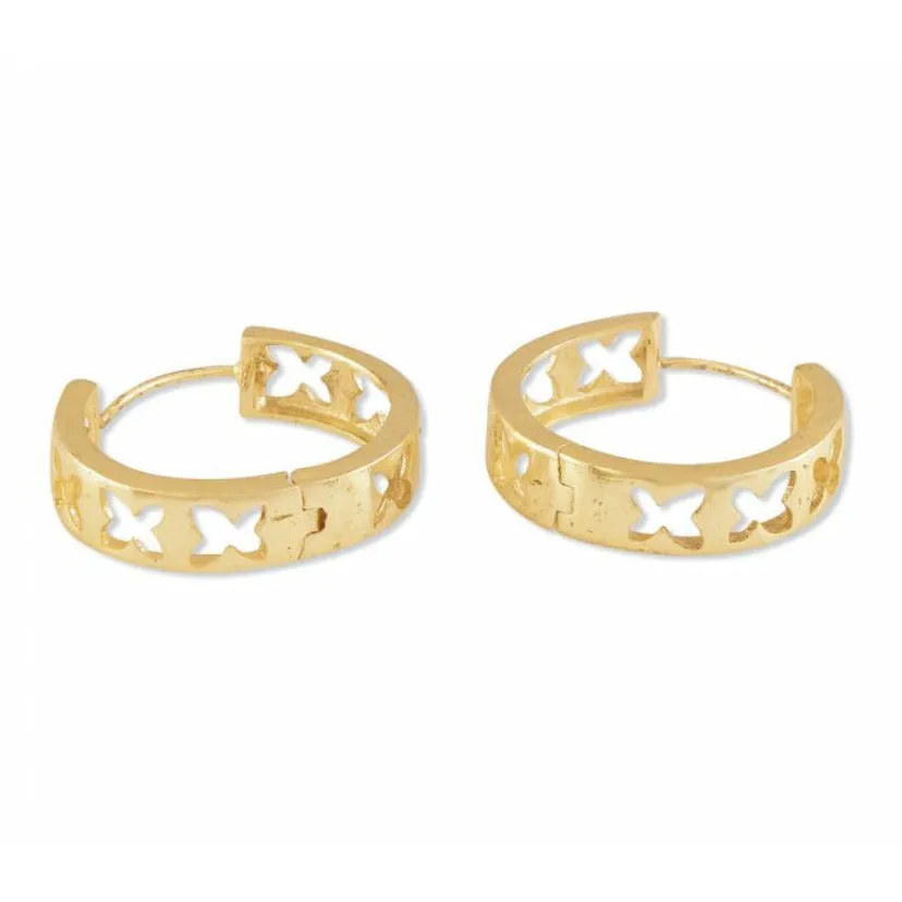 Chelsea Gold Butterfly Detailed Link Hoop Earrings