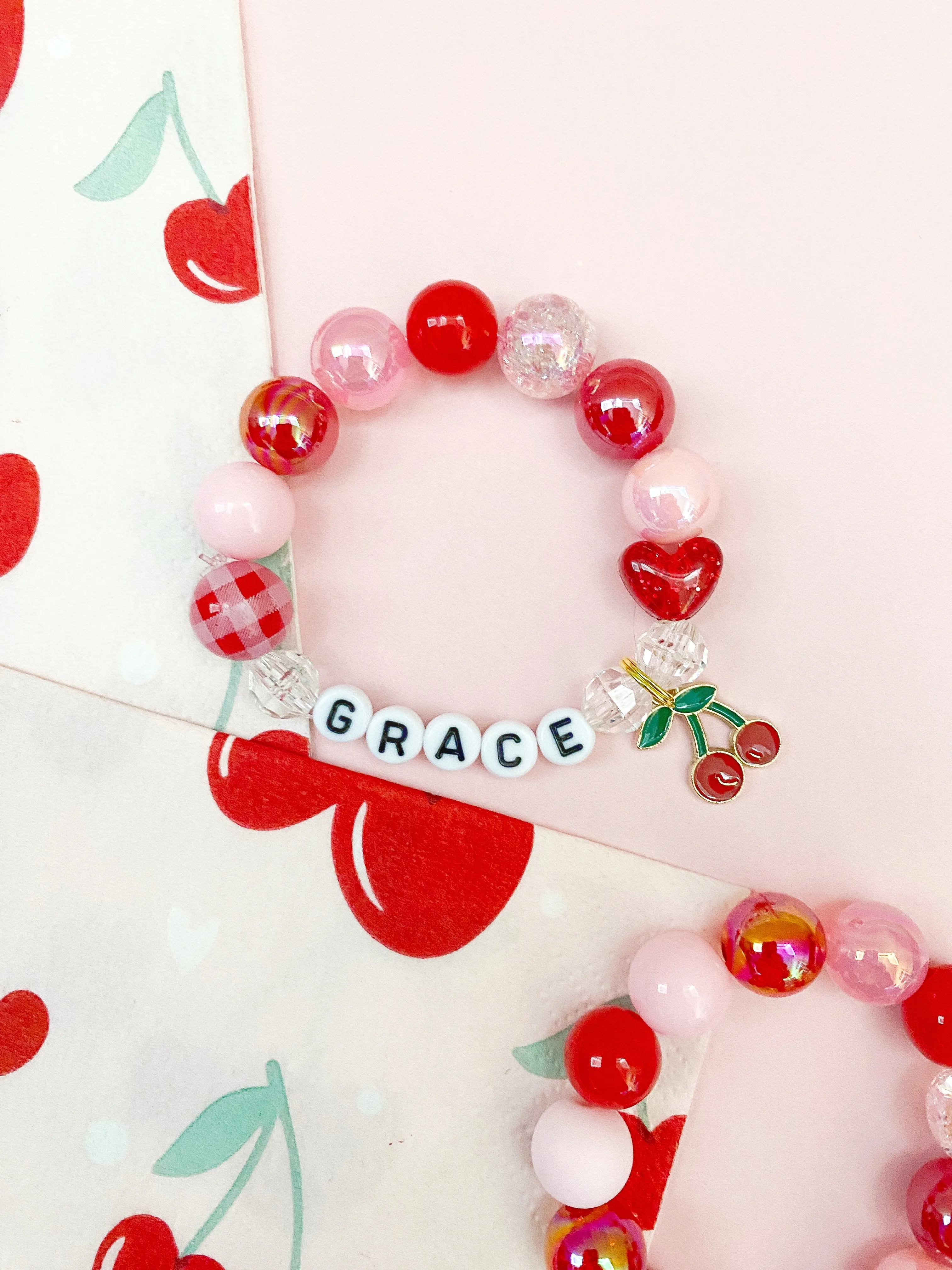 Cherry Charm Bracelet - Customizable