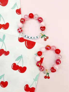 Cherry Charm Bracelet - Customizable