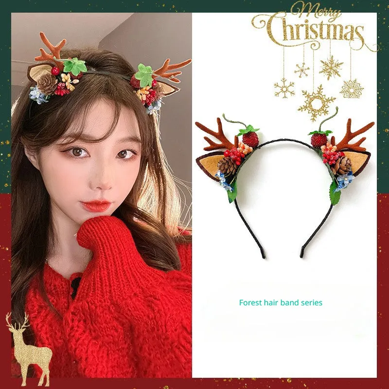 Christmas Headdress Butterfly Branches Headband Hairpin LJC3