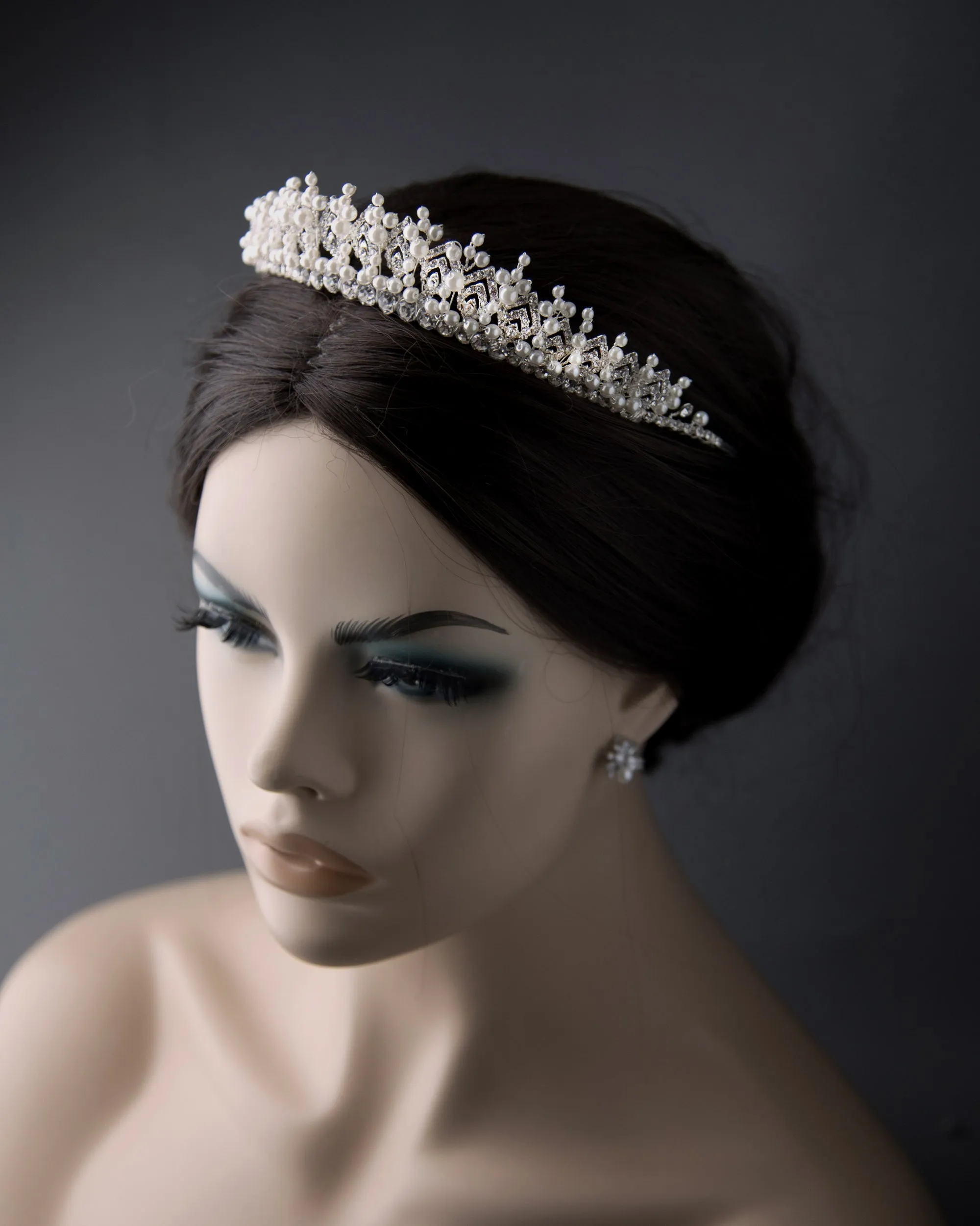 Classic Ivory Pearl and Crystal Tiara