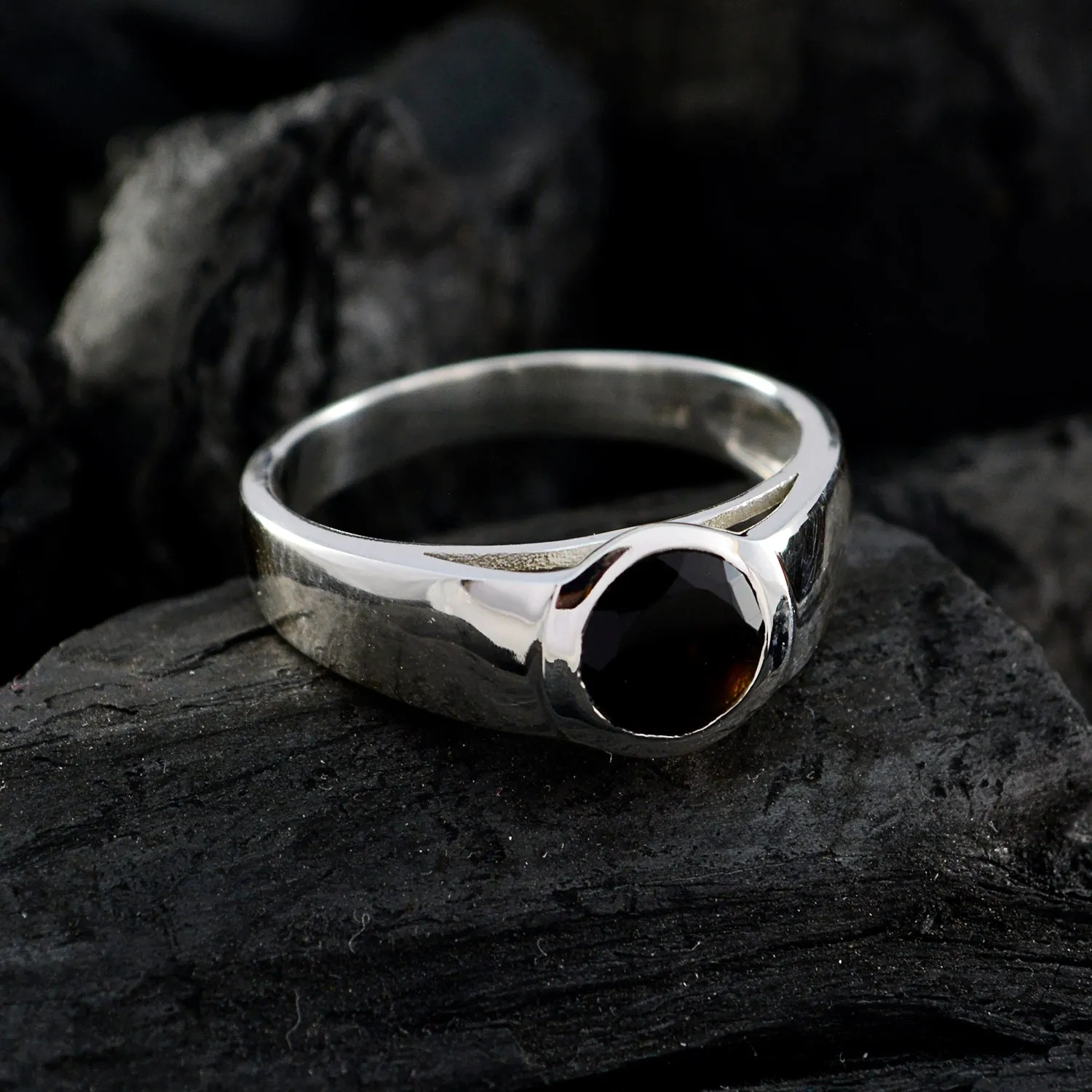 Classy Gemstone Black Onyx Solid Silver Rings Indian Gold Jewelry