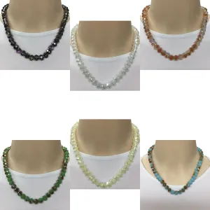 CLEARANCE CRYSTAL NECKLACES (CASE OF 120 - $0.50 / PIECE)  Wholesale Crystal Necklaces in Assorted Colors SKU: 70800-120