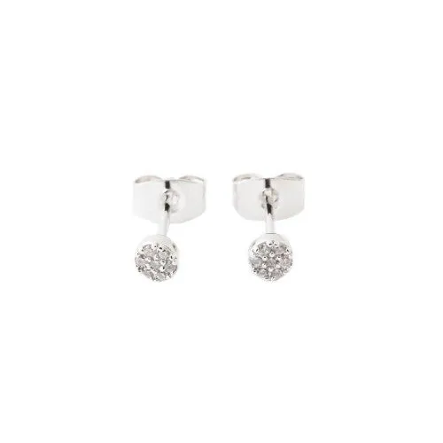 Crystal Mini Circle Silver Studs