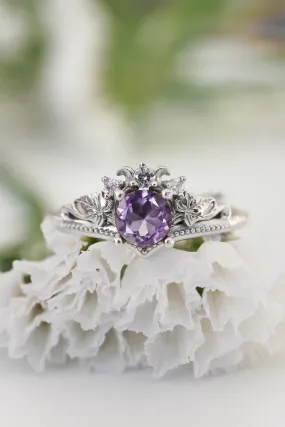 Customised Ariadne engagement ring with amethyst