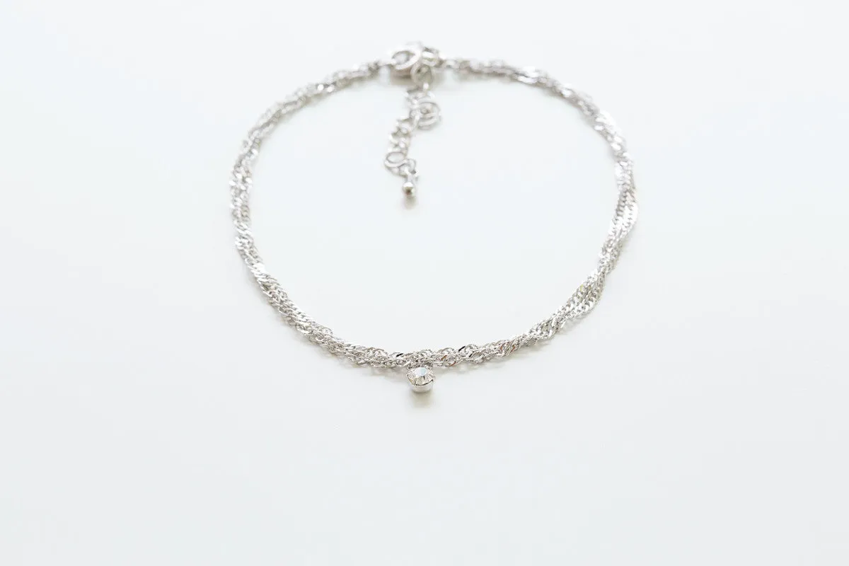 CZ Pendant Anklet-B