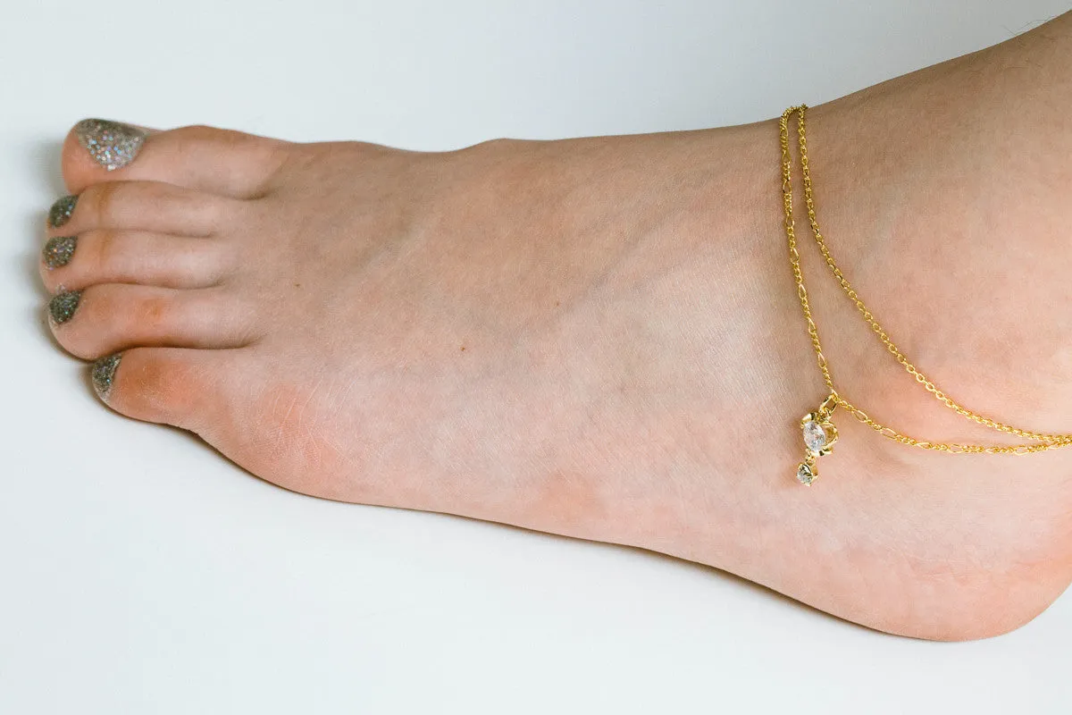 CZ Pendant Anklet-D