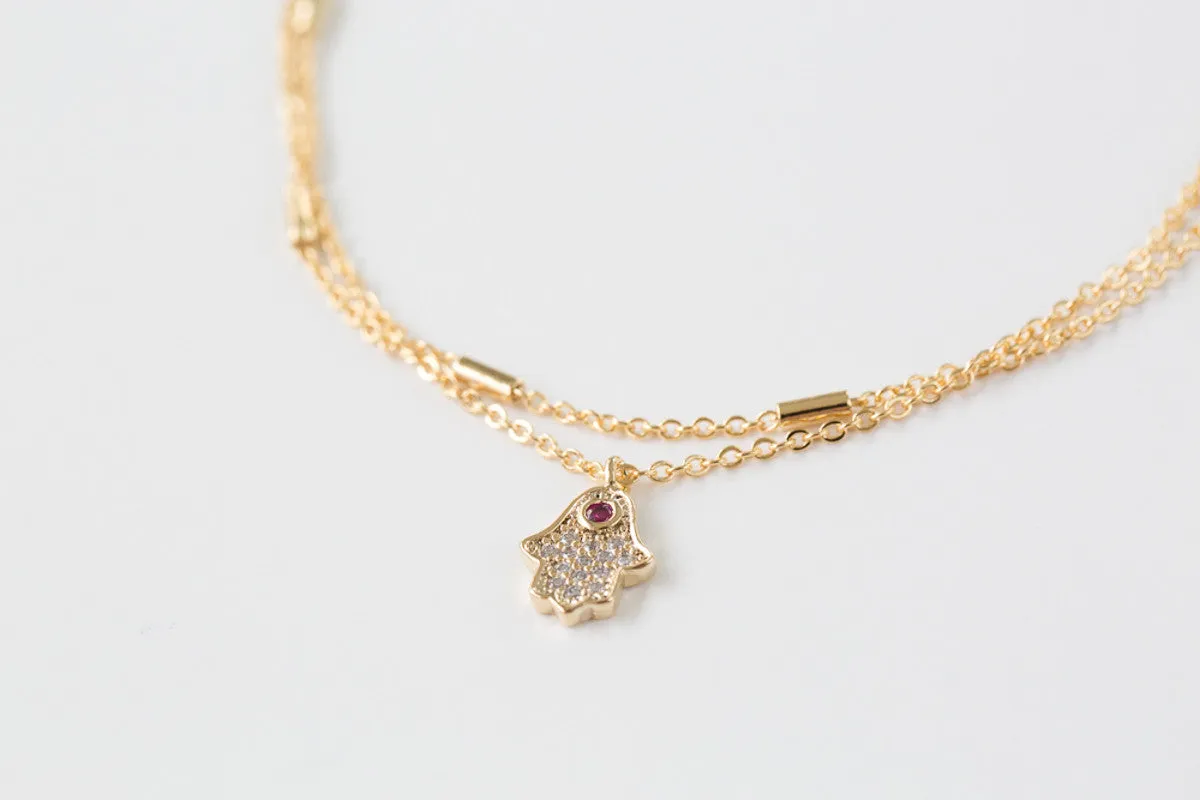 CZ Pendant Anklet-E