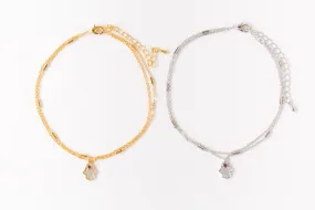 CZ Pendant Anklet-E