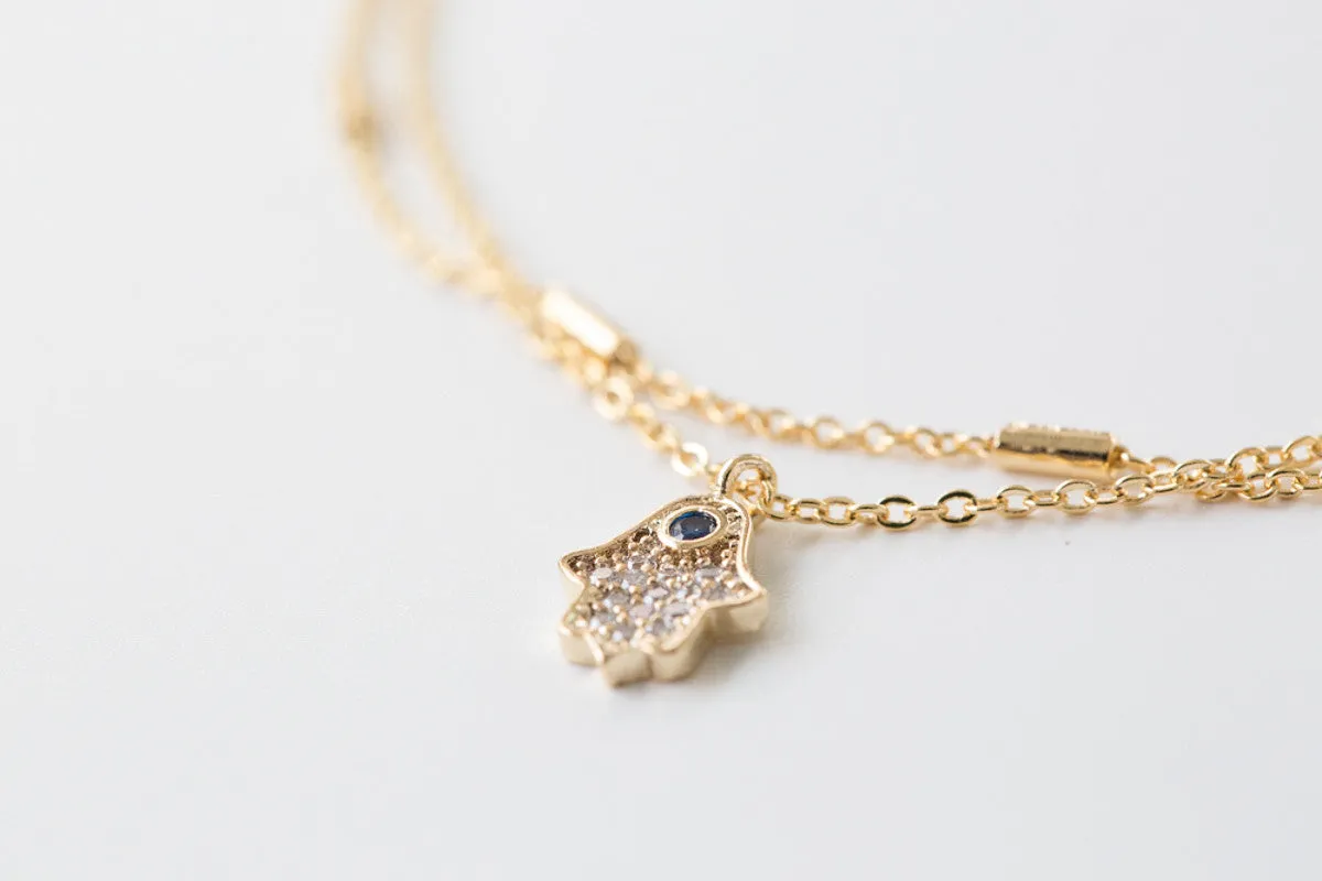 CZ Pendant Anklet-E