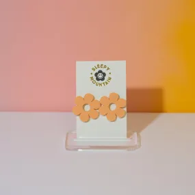 Daisy Earrings - Pastel Orange Acrylic Statement Studs