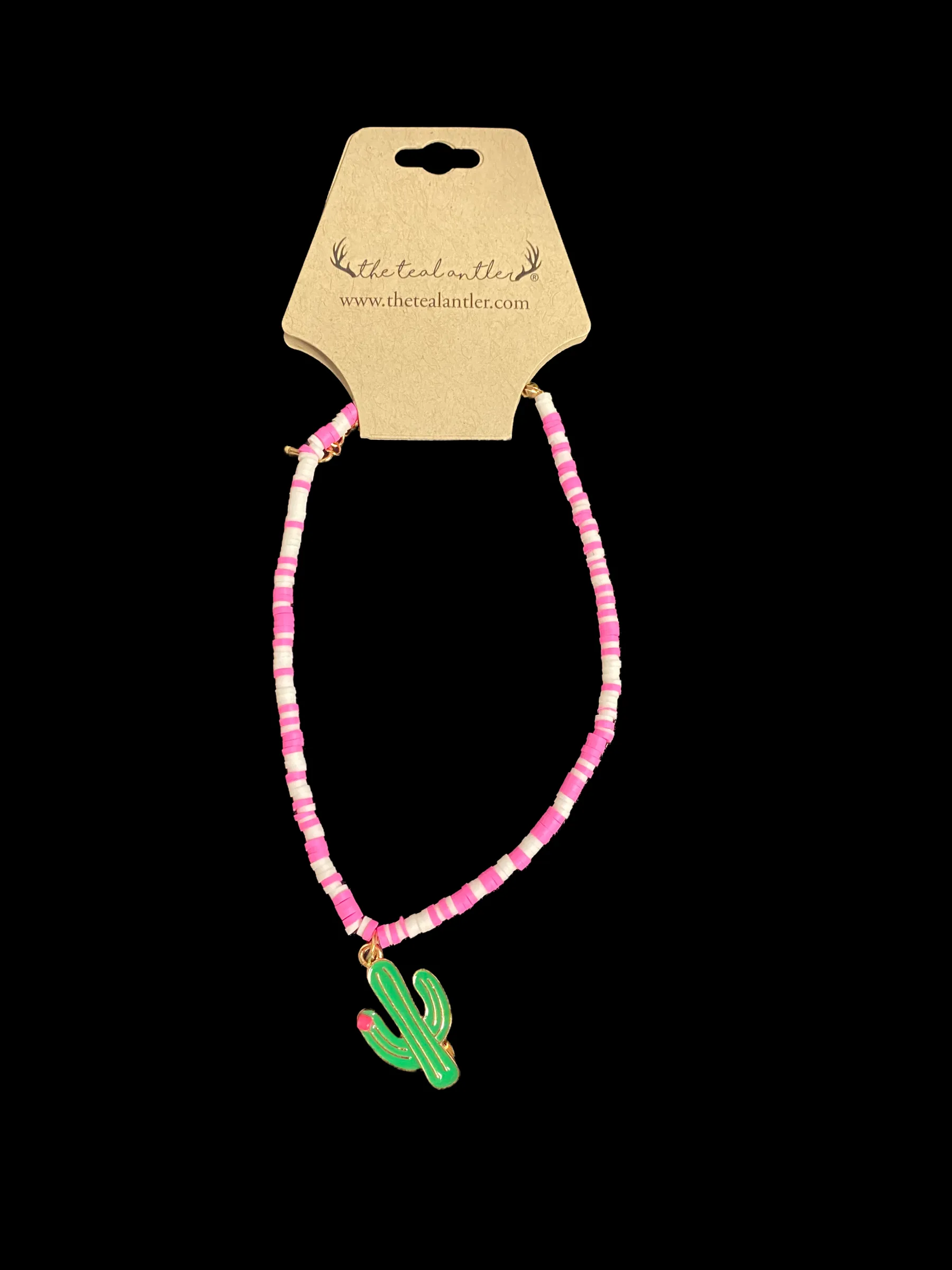 Disc Cactus Charm Anklet