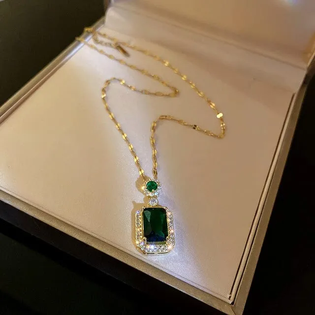 Elegant Bridal Jewelry Emerald Jewelry Set