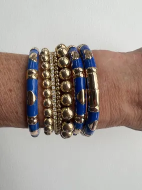 Enamel Bracelets | Gold   Royal Blue