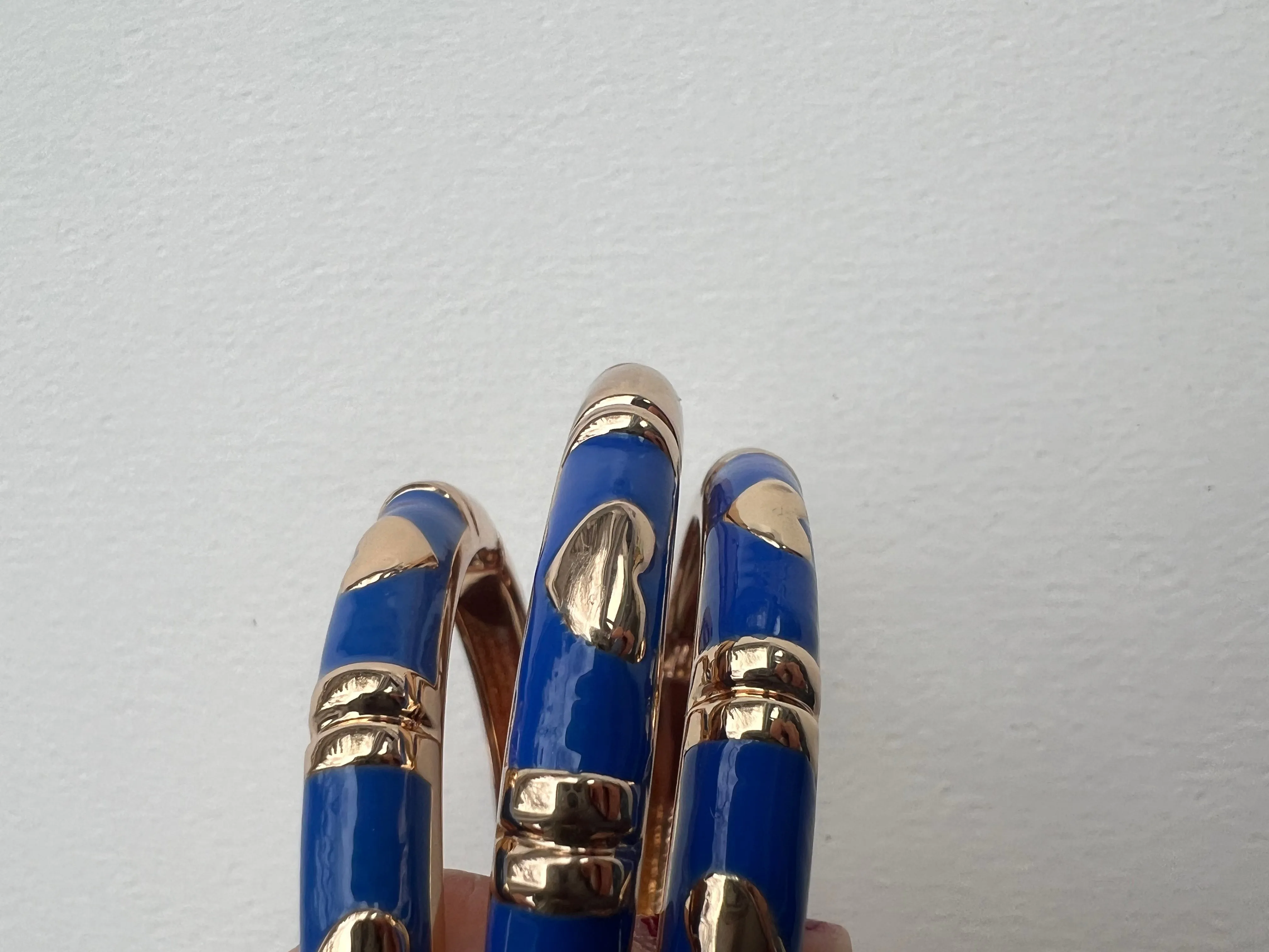 Enamel Bracelets | Gold   Royal Blue