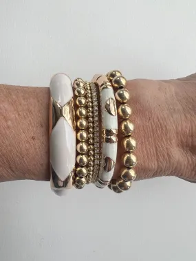 Enamel Bracelets | Gold   White