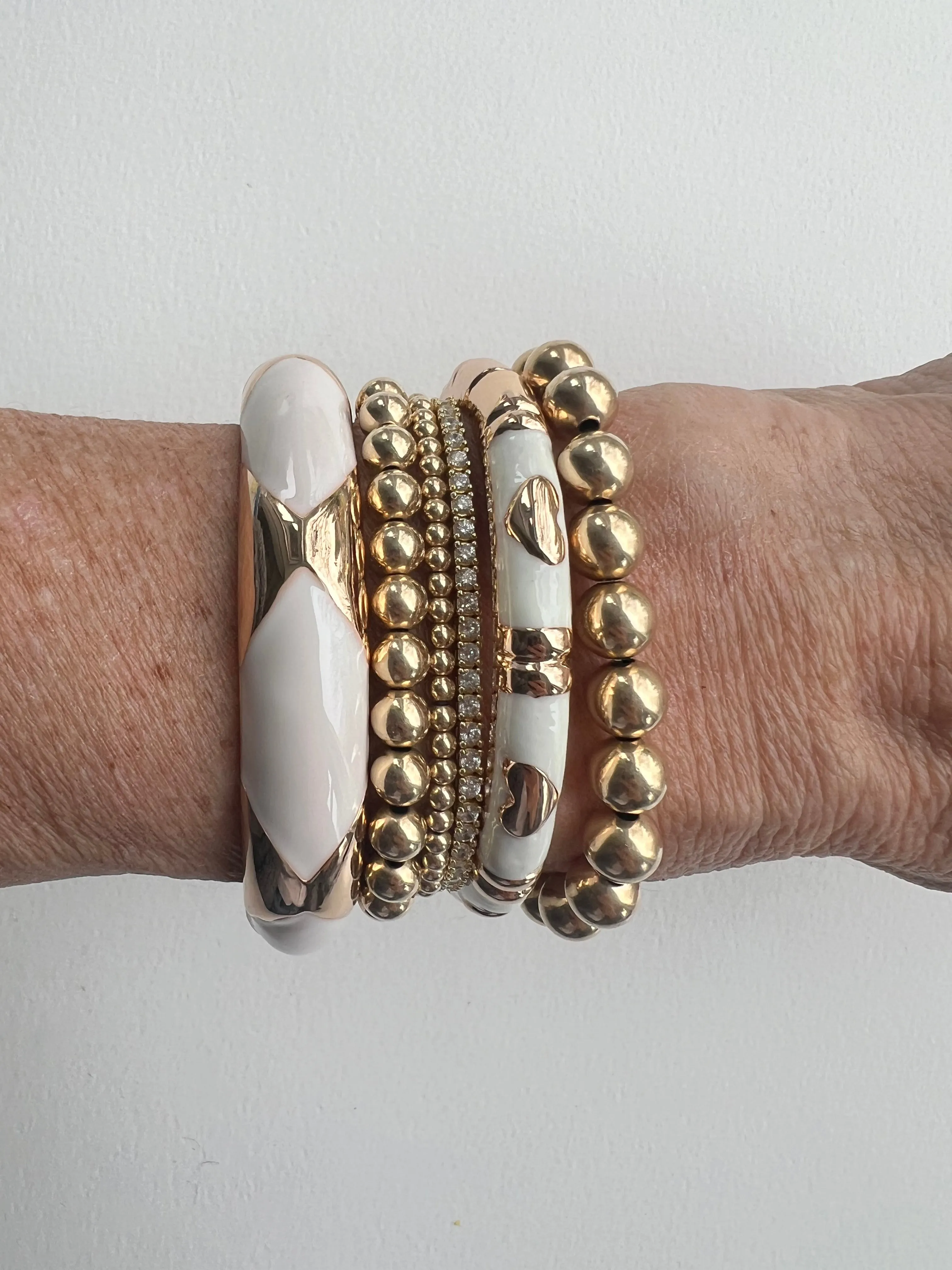 Enamel Bracelets | Gold   White