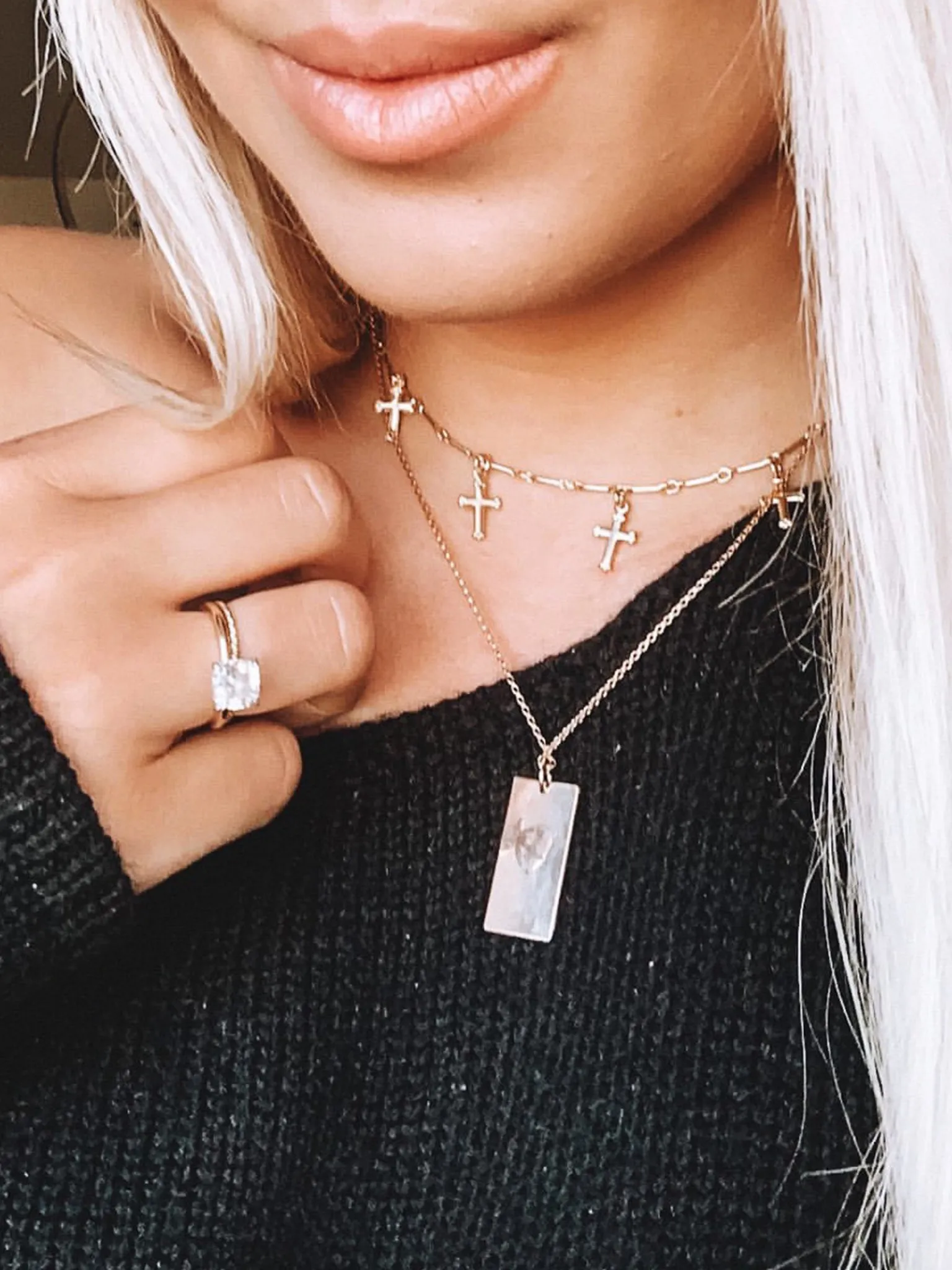 Five Crosses Choker Necklace