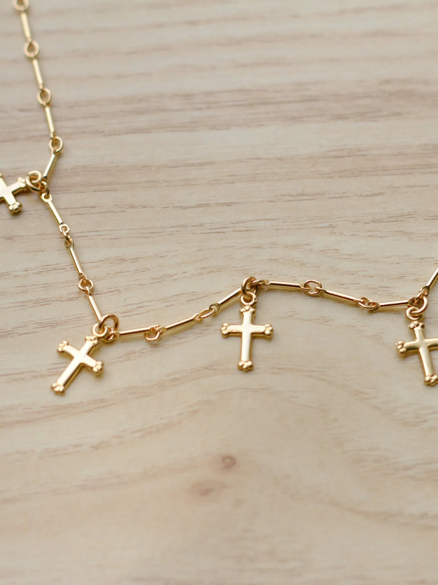 Five Crosses Choker Necklace