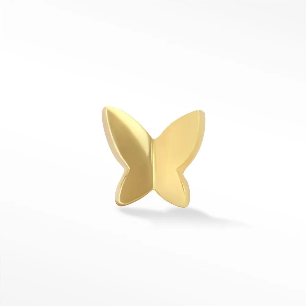 Flat Back Earring Baby Butterfly 14k Yellow