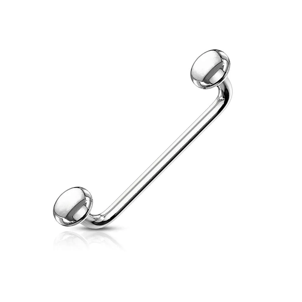 Flat Disc Ends 90 Degree Bent Staple WildKlass Barbells for Surface and Snake Eye Tongue Piercings