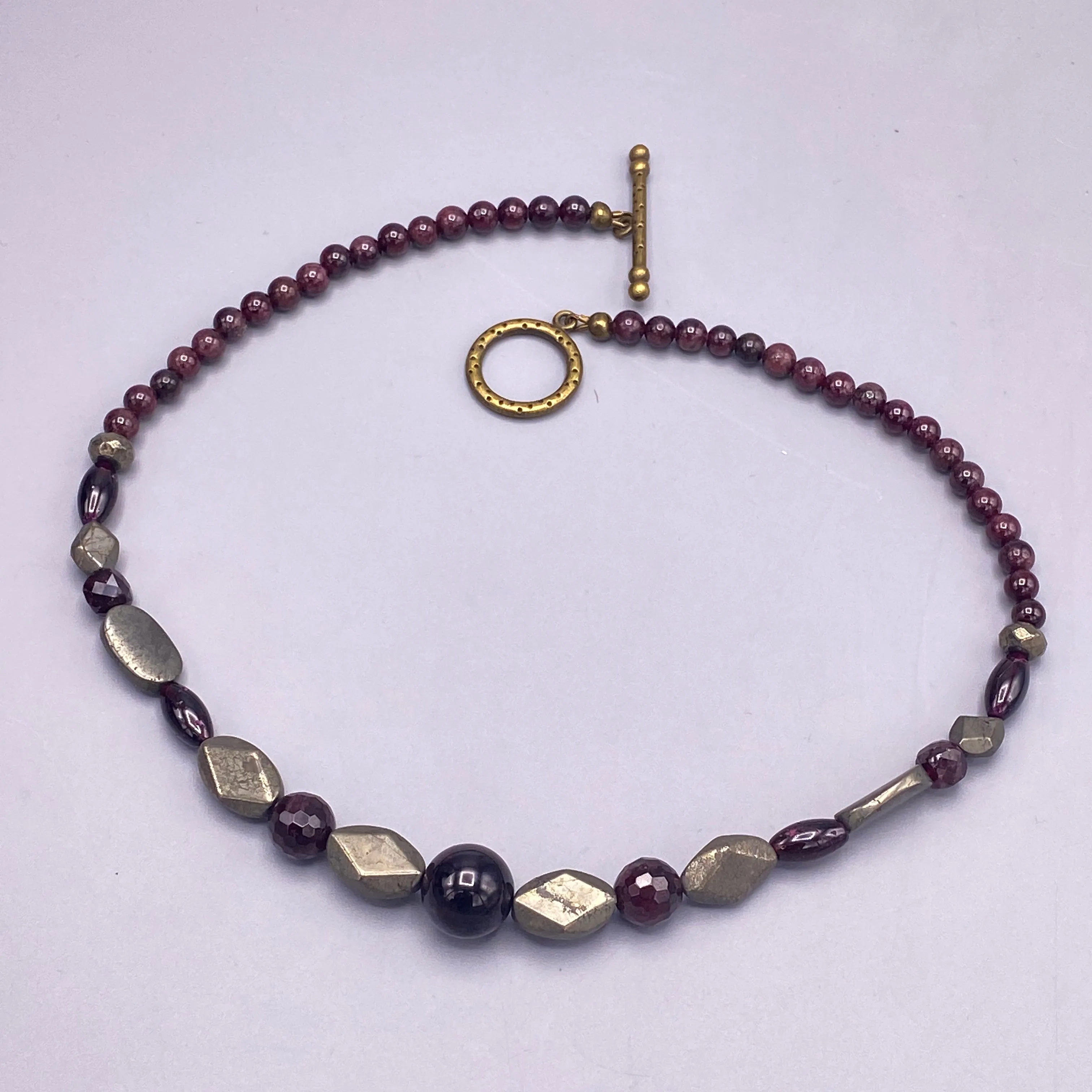 Garnet and Pyrite Necklace