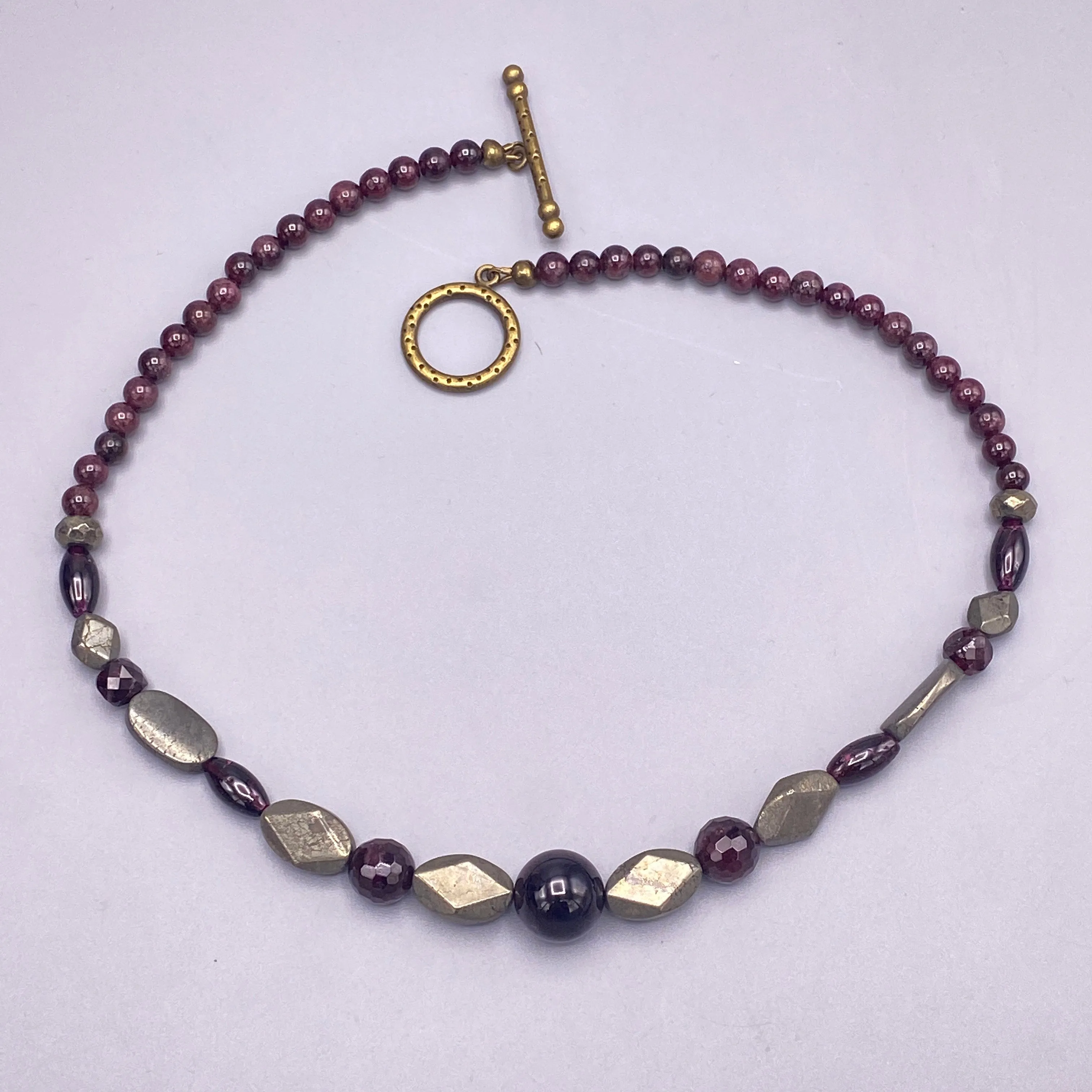 Garnet and Pyrite Necklace