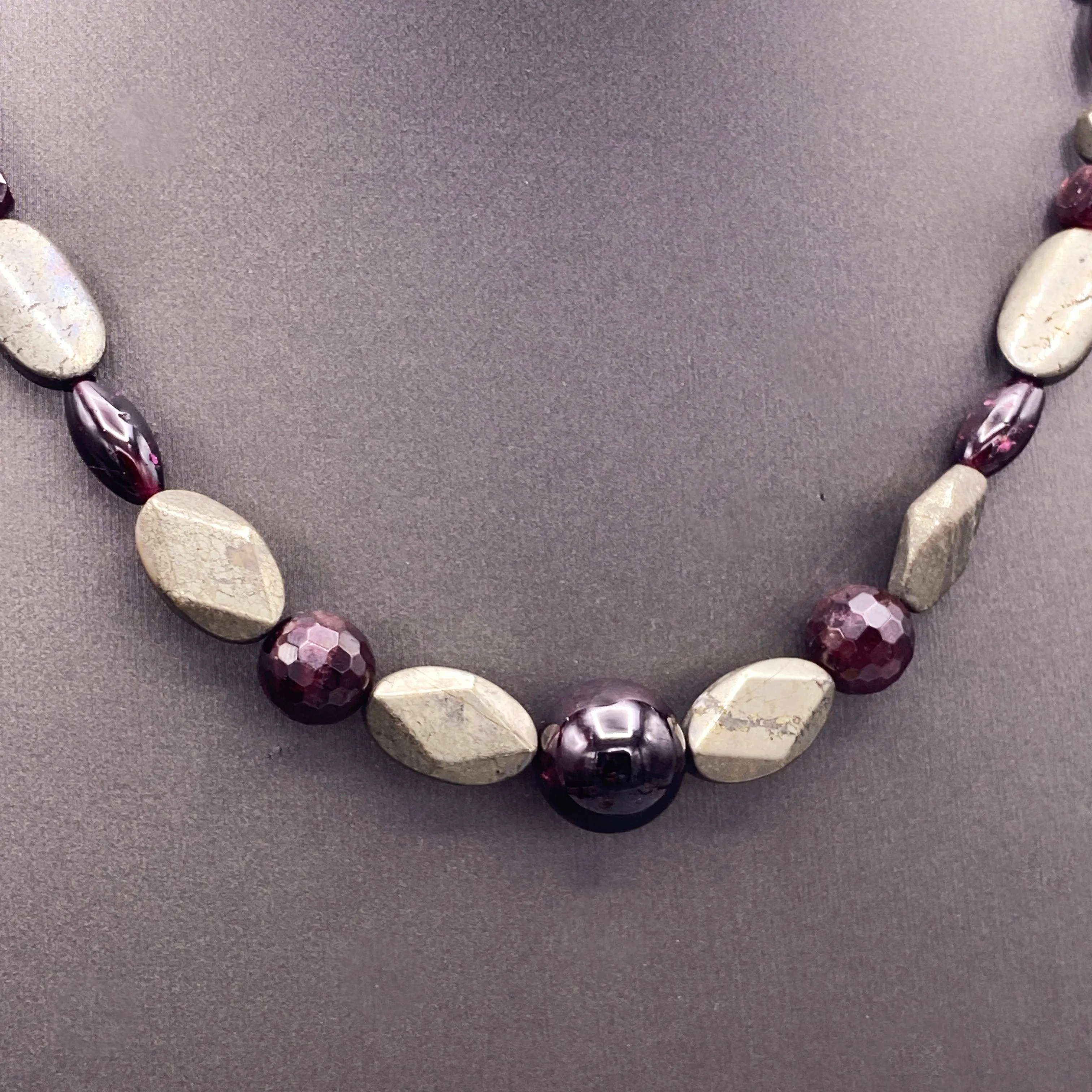 Garnet and Pyrite Necklace