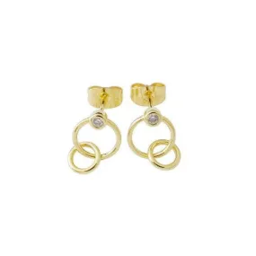 Gold Crystal Link Earrings