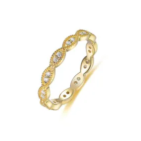 Gold Plated Milgrain Eternity Wedding Band