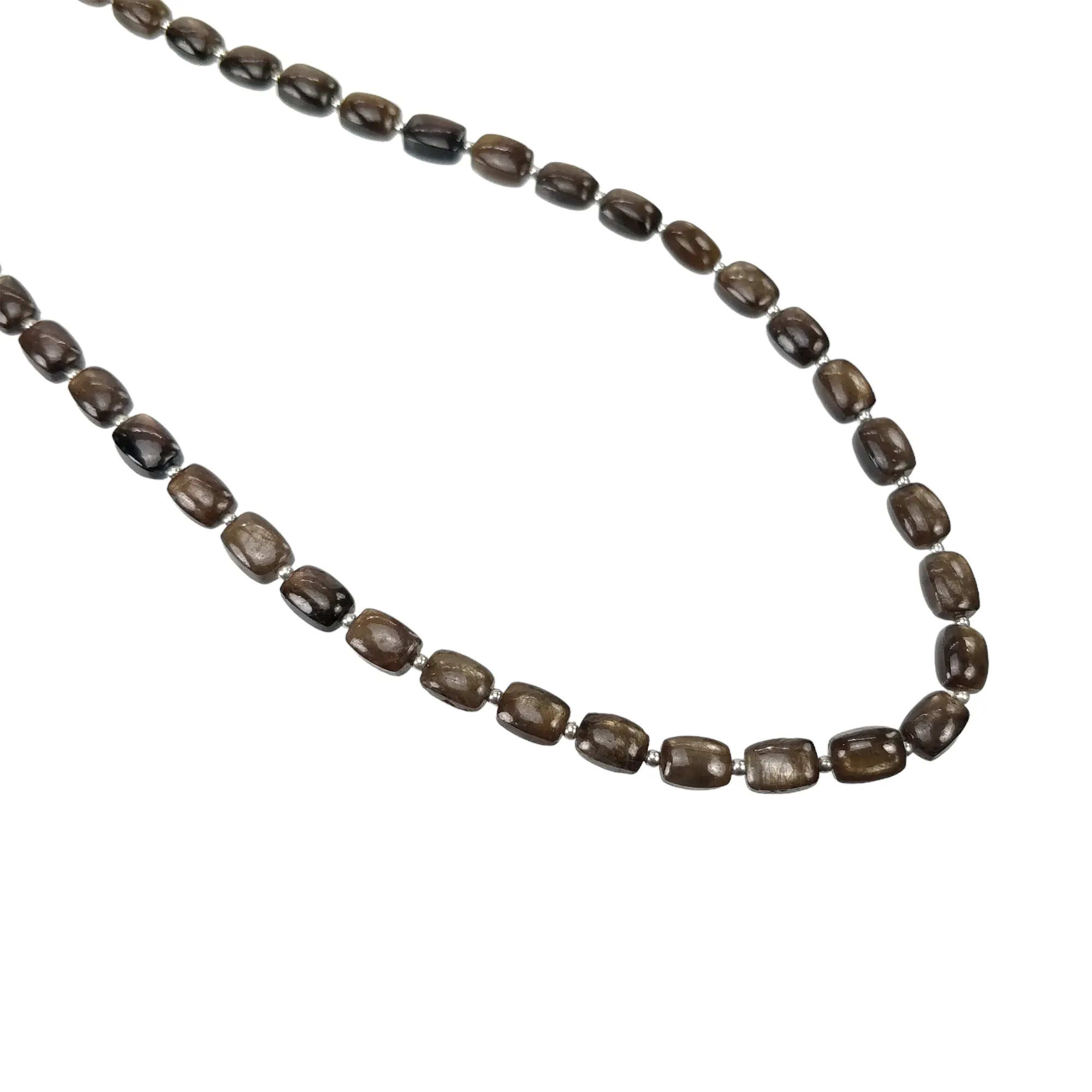 Golden Brown CHOCOLATE Sapphire Gemstone NECKLACE : 95.55cts Natural Untreated Cushion Shape Sapphire With 925 Sterling Silver 7*5mm 18"