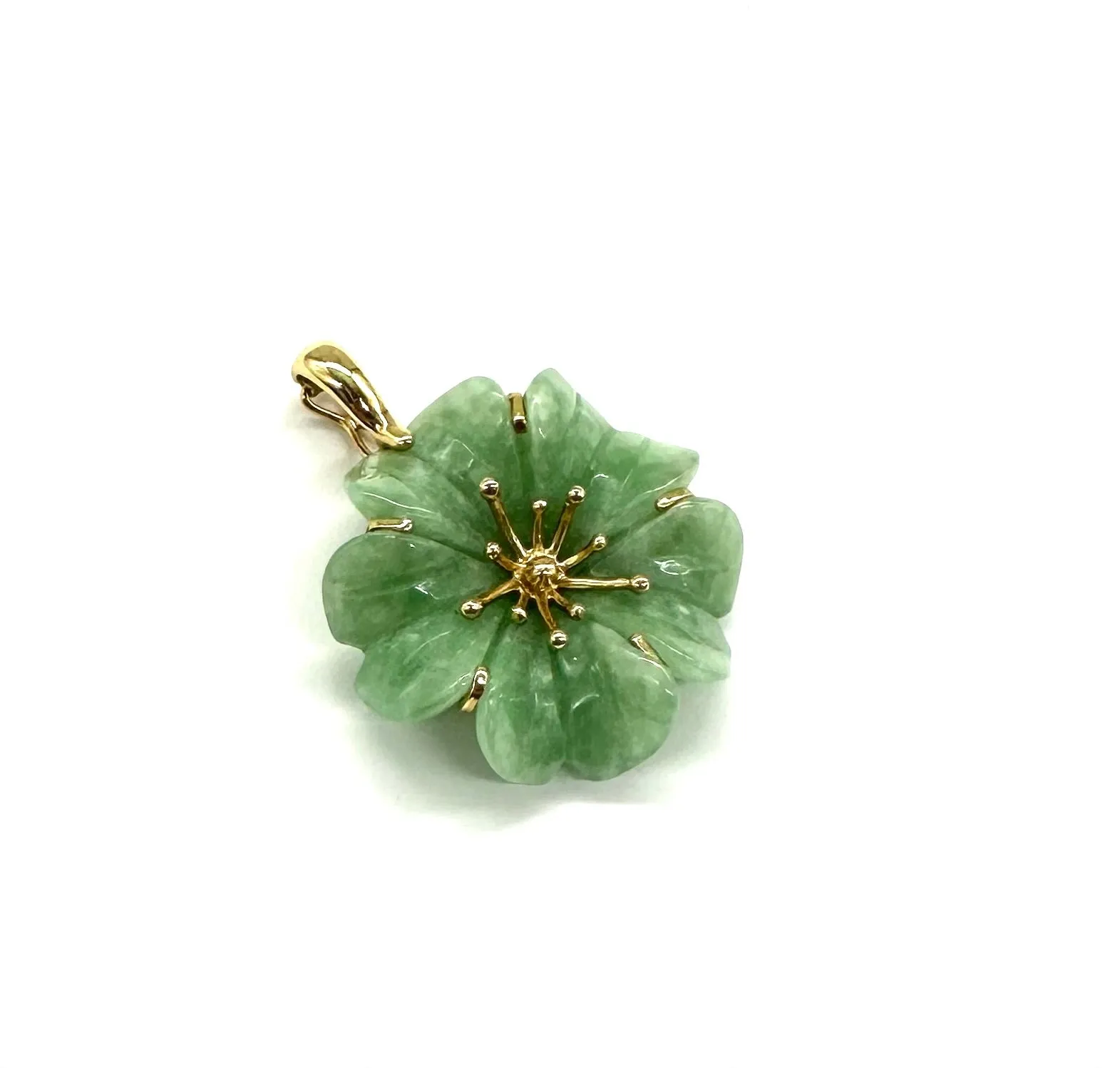 Green Jade Flower Pendant