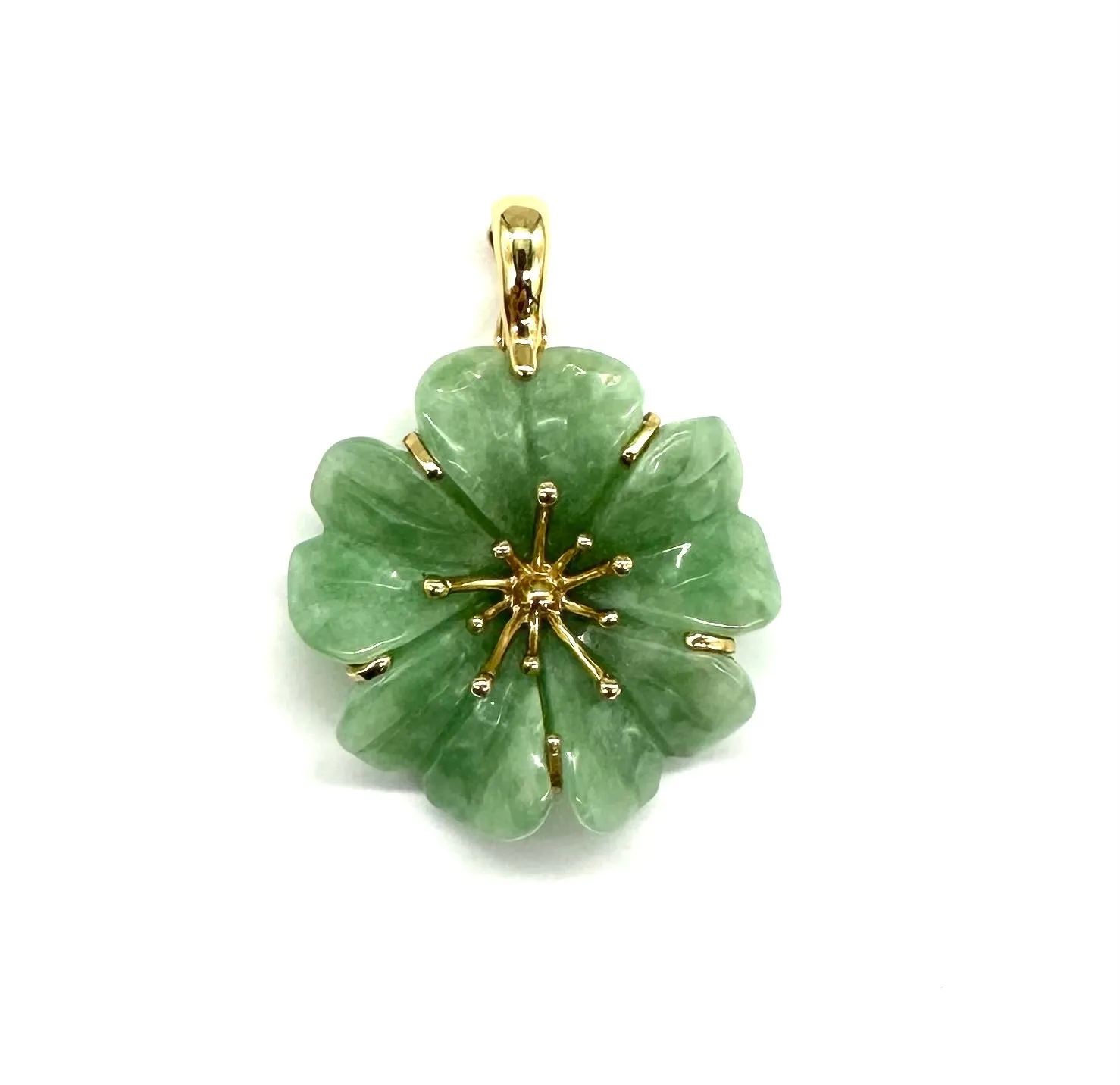 Green Jade Flower Pendant