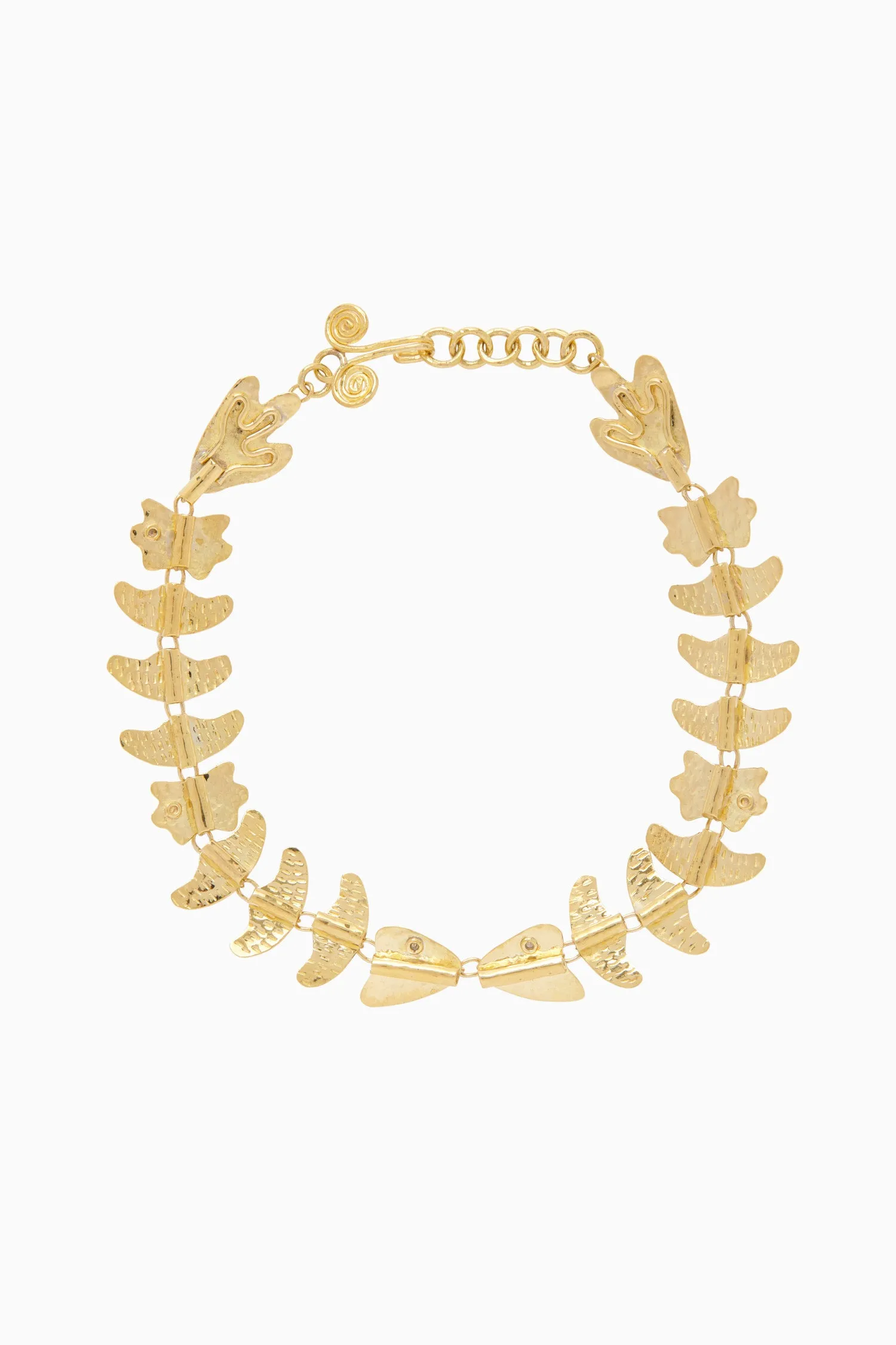 Hand Hammered Chain Necklace - Brass